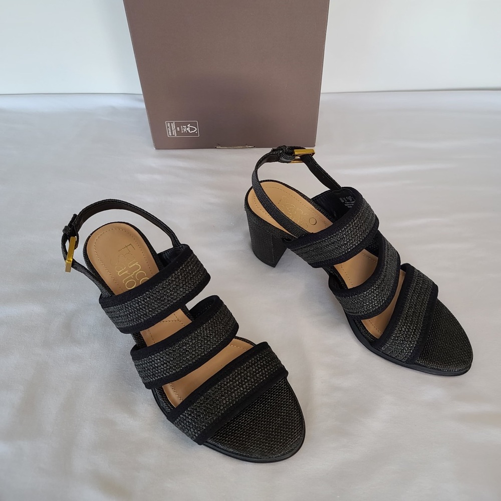 FrancoSarto Buck, Raffia Black Size 6